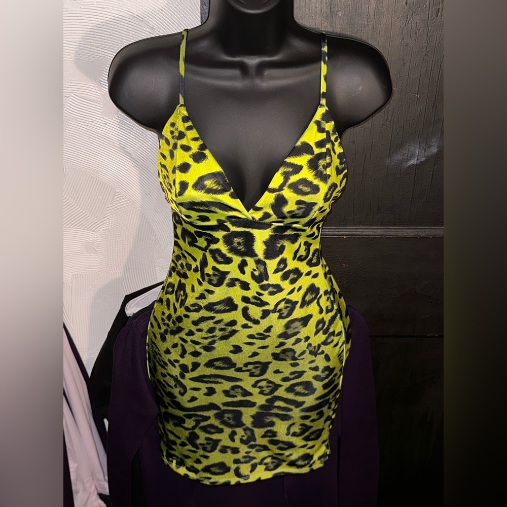 Neon leopard print dress